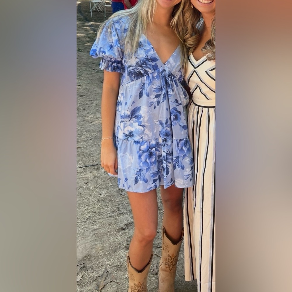 Altar'd State Blue Floral Kids Dress